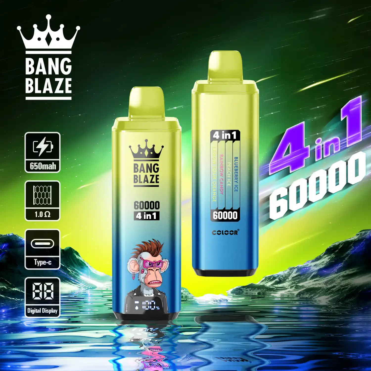Bang Blaze 60K 4-in-1 Mehrgeschmack Vape mit Digitaldisplay – Bild 11