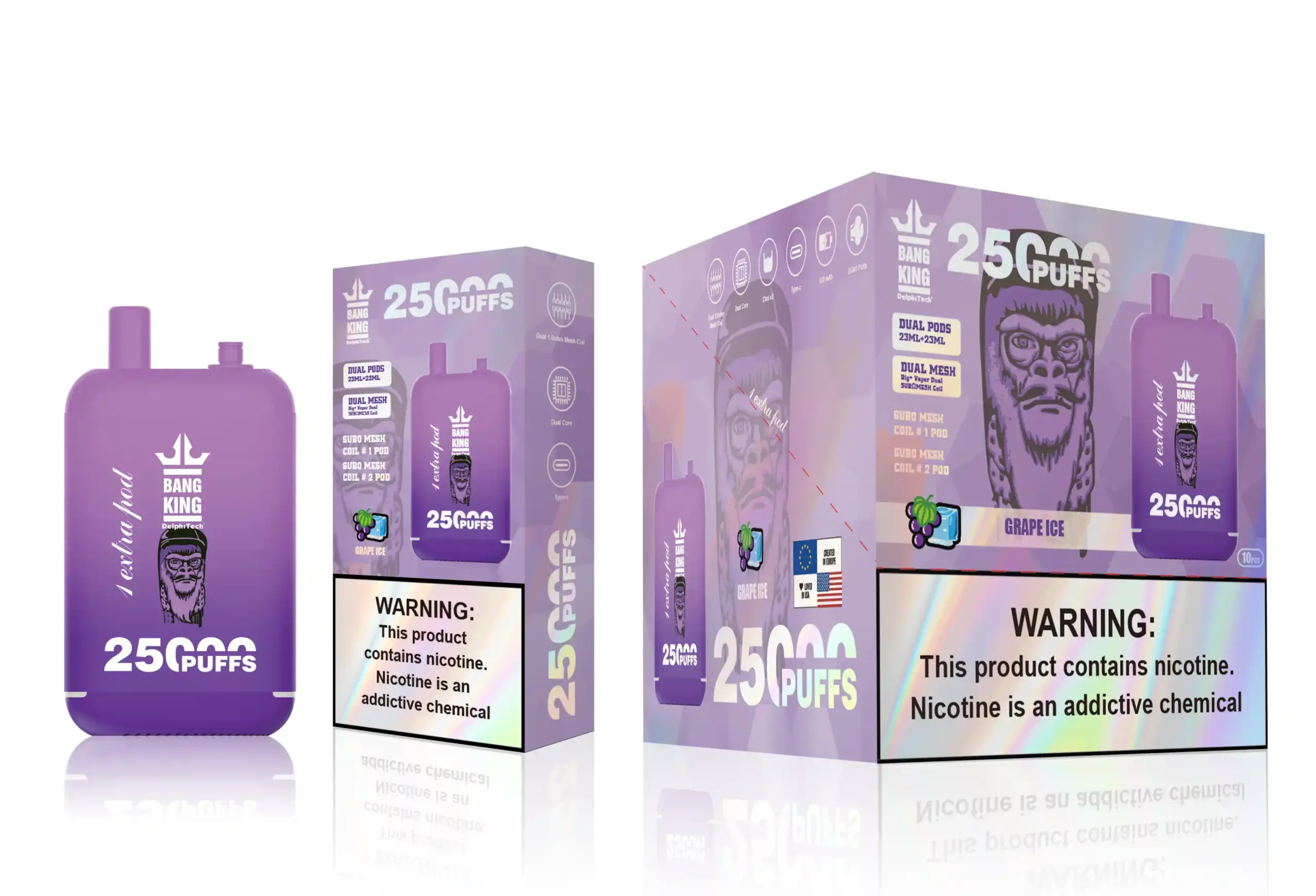 Bang King 25000 Züge Einweg Vape mit Dual Pods und Type-C – Bild 8