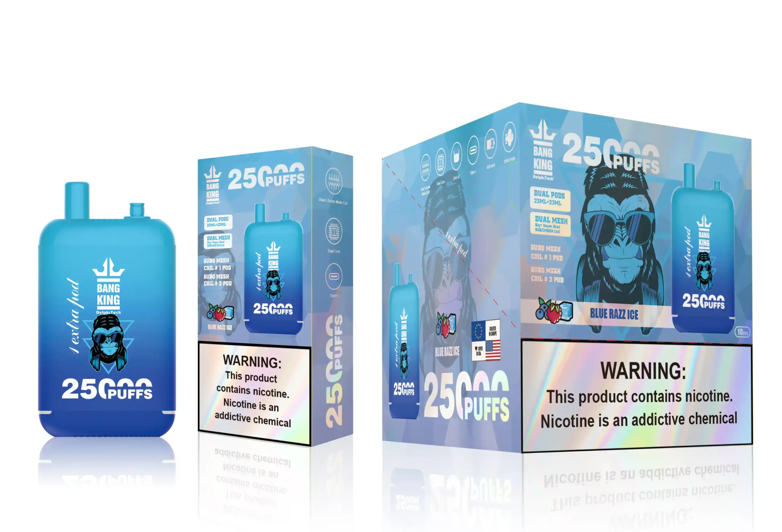 Bang King 25000 Züge Einweg Vape mit Dual Pods und Type-C – Bild 3