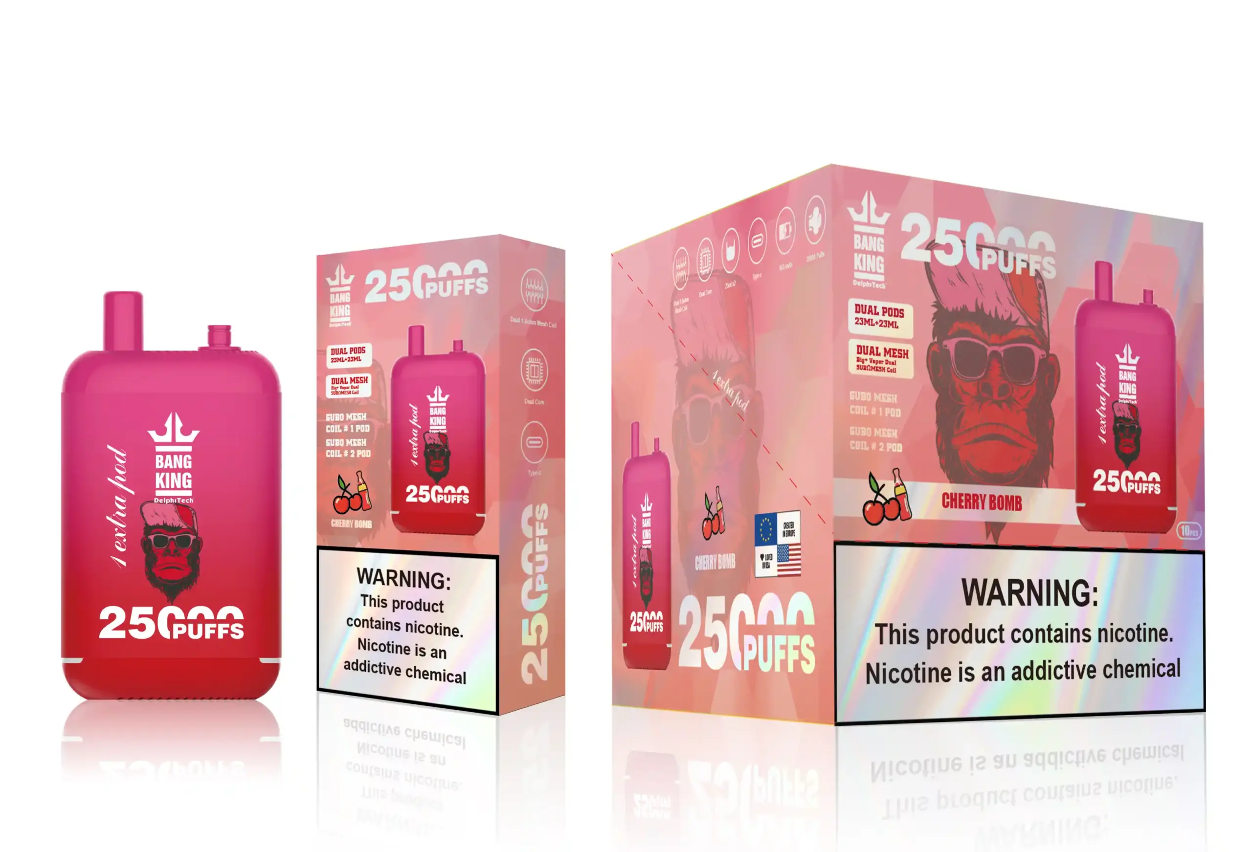 Bang King 25000 Züge Einweg Vape mit Dual Pods und Type-C – Bild 2