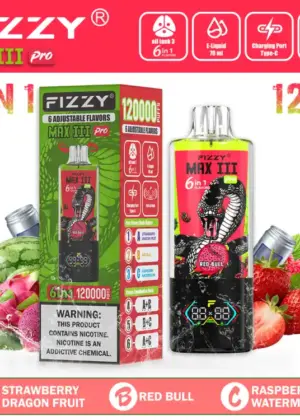 Fizzy Max III Pro 120K 6-in-1 Vape mit LED-Screen