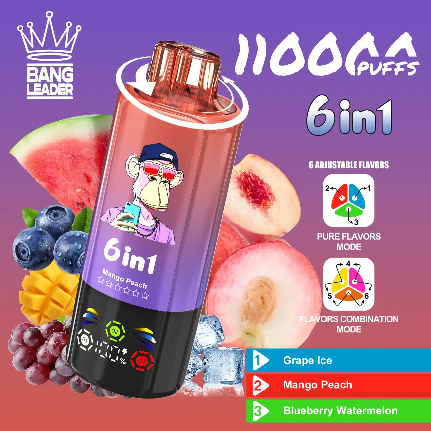 Bang Leader 110000 Züge 6-in-1 XXL Vape mit Display & Type-C – Bild 7