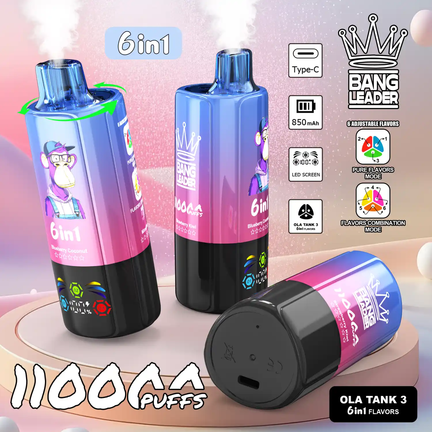 Bang Leader 110000 Züge 6-in-1 XXL Vape mit Display & Type-C – Bild 3