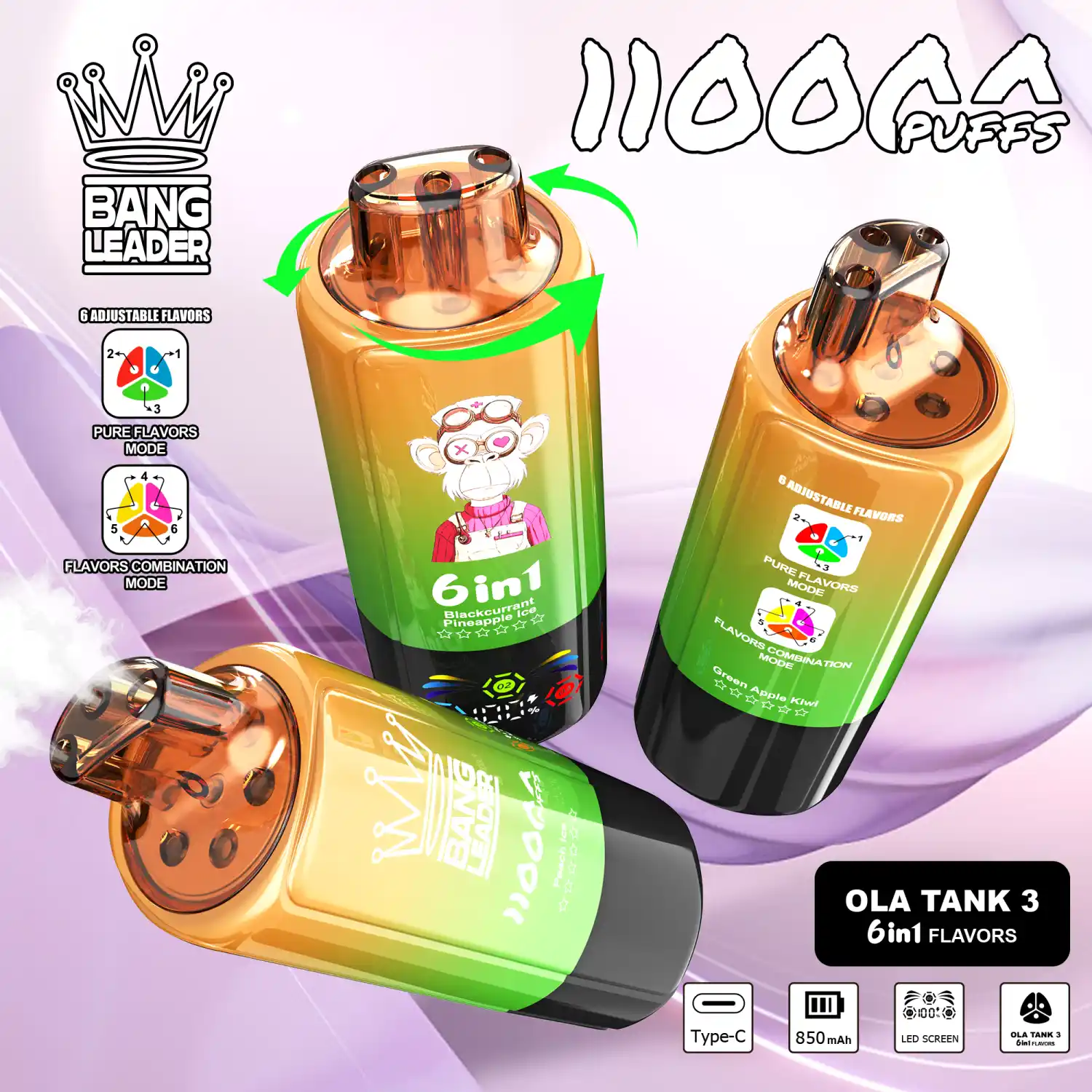 Bang Leader 110000 Züge 6-in-1 XXL Vape mit Display & Type-C – Bild 2